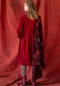 Gudrun Sjödén Velourklänning "Fyrverkeri" i ekologisk bomull/återvunnen polyester Granatäpple Outlet