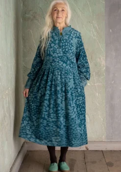 Gudrun Sjödén Velourklänning "Katla" i ekologisk bomull/återvunnen polyester Veronagrön Clearance