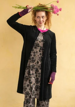 Gudrun Sjödén Velourklänning "Selma" i ekologisk bomull/återvunnen polyester Svart Hot