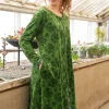 Gudrun Sjödén Velourklänning "Selma" i ekologisk bomull/återvunnen polyester Gräsgrön Best