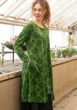 Gudrun Sjödén Velourklänning "Selma" i ekologisk bomull/återvunnen polyester Gräsgrön Best