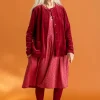 Gudrun Sjödén Velourkofta i ekologisk bomull/återvunnen polyester Granatäpple Online