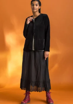 Gudrun Sjödén Velourkofta i ekologisk bomull/återvunnen polyester Svart Outlet