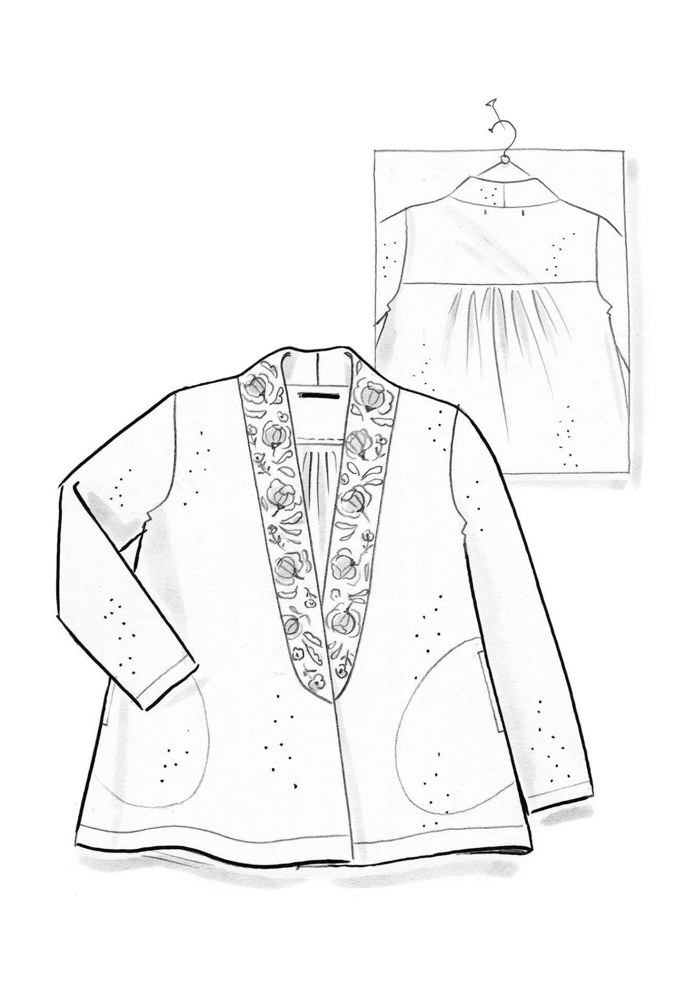 Gudrun Sjödén Velourkofta "Nora" i ekologisk bomull/återvunnen polyester Svart Sale