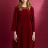 Gudrun Sjödén Velourtunika i ekologisk bomull/återvunnen polyester Granatäpple Online