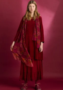 Gudrun Sjödén Velourtunika i ekologisk bomull/återvunnen polyester Granatäpple Online