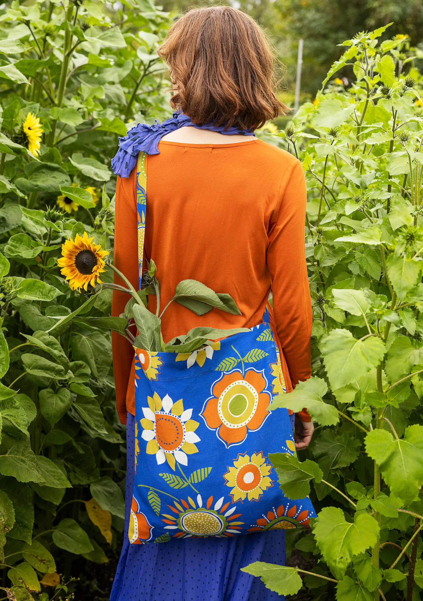 Gudrun Sjödén Väska "Sunflower" i ekologisk bomull/lin Kornblå Fashion