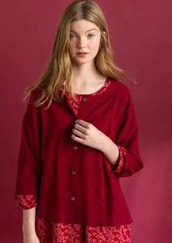 Gudrun Sjödén Vävd blus ”Hedda” i ekologisk bomull Granatäpple Clearance