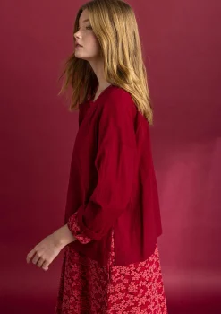 Gudrun Sjödén Vävd blus ”Hedda” i ekologisk bomull Granatäpple Clearance
