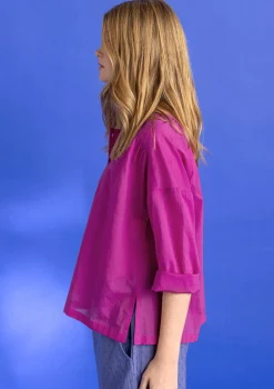 Gudrun Sjödén Vävd blus ”Hedda” i ekologisk bomull Cerise Discount