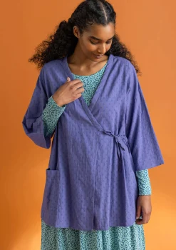 Gudrun Sjödén Vävd kimono i ekologisk bomullsdobby Blåklocka Outlet