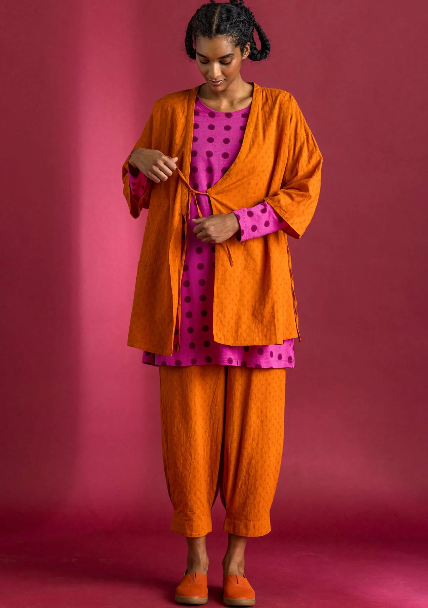 Gudrun Sjödén Vävd kimono i ekologisk bomullsdobby Henna Outlet