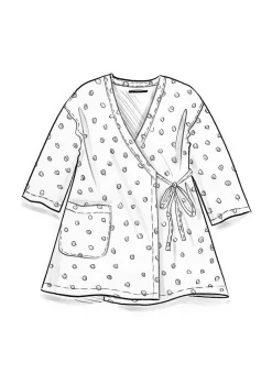 Gudrun Sjödén Vävd kimono i ekologisk bomullsdobby Blåklocka Outlet