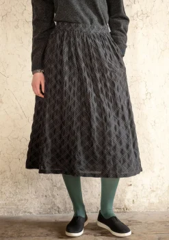 Gudrun Sjödén Vävd kjol "Helga" i ekologisk bomull Mörkaskgrå Fashion