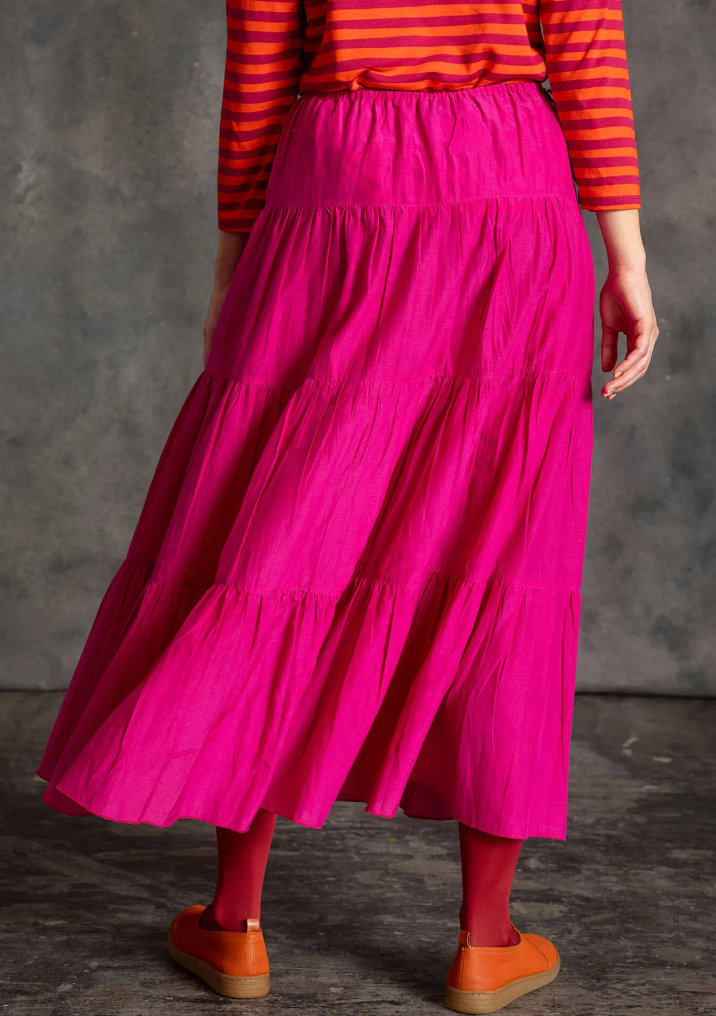 Gudrun Sjödén Vävd kjol i bomull/siden Cerise Hot
