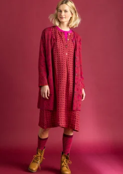 Gudrun Sjödén Vävd klänning ”Asta” i lin Fikon/mönstrad Sale