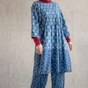Gudrun Sjödén Vävd klänning "Clay" i ekologisk bomull Indigo New