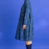 Gudrun Sjödén Vävd klänning ”Hedda” i ekologisk bomull Mörkpetrol/mönstrad Fashion
