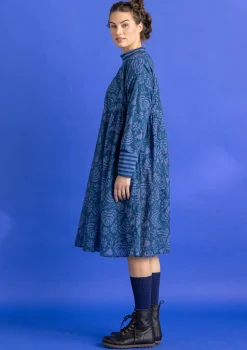 Gudrun Sjödén Vävd klänning ”Hedda” i ekologisk bomull Mörkpetrol/mönstrad Fashion