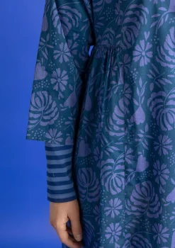 Gudrun Sjödén Vävd klänning ”Hedda” i ekologisk bomull Mörkpetrol/mönstrad Fashion