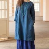 Gudrun Sjödén Vävd klänning i lin Indigo Online