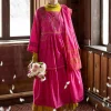 Gudrun Sjödén Vävd klänning "Kamelia" i ekologisk bomull/siden Cerise Fashion