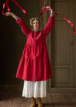 Gudrun Sjödén Vävd klänning "Åland" i ekologisk bomull Tranbär Discount