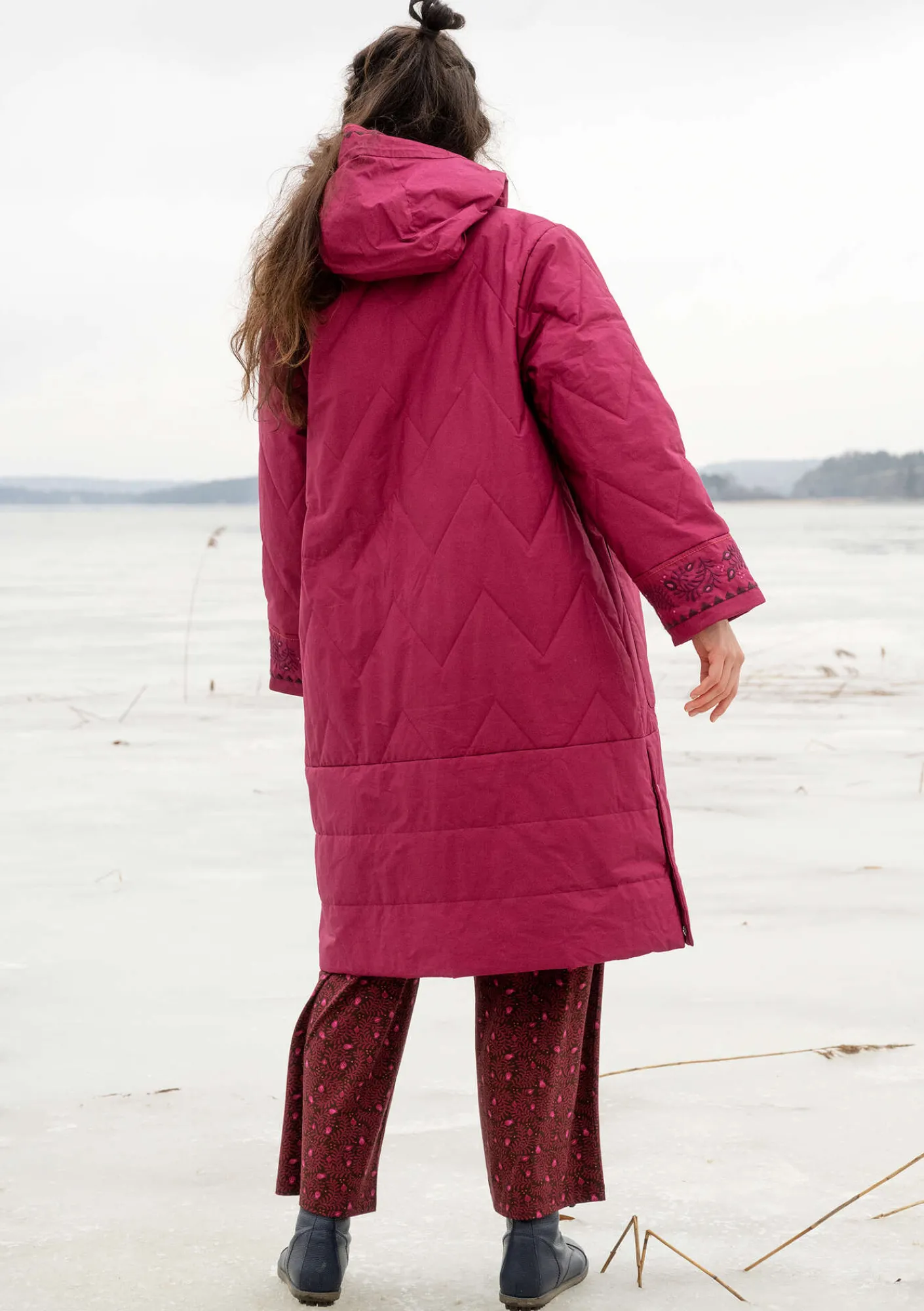 Gudrun Sjödén Vävd kviltad kappa "Svalbard" Purpur Outlet