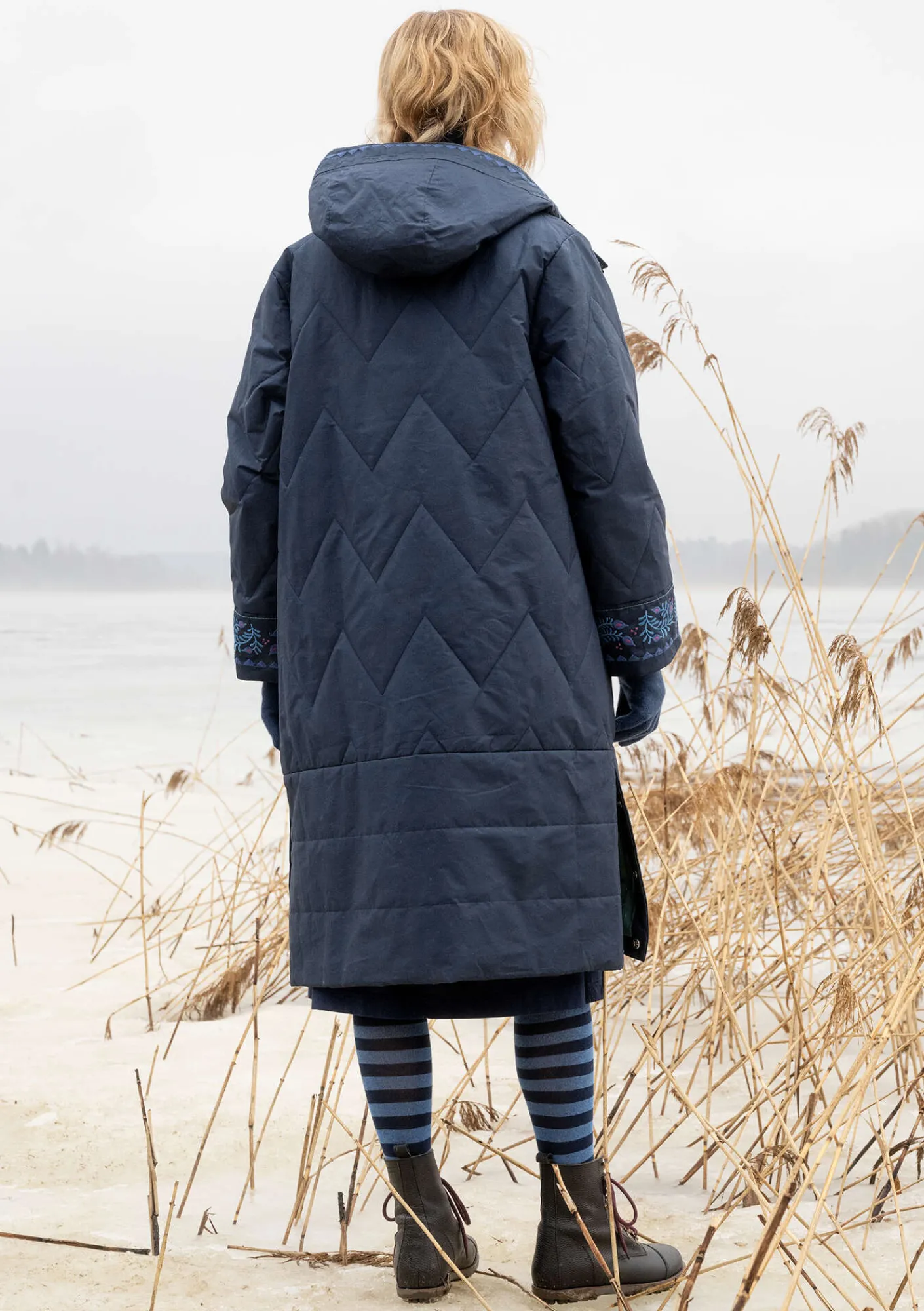 Gudrun Sjödén Vävd kviltad kappa "Svalbard" Bläck Discount