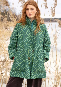 Gudrun Sjödén Vävd parkas "Lucy" i ekologisk bomull Buteljgrön/mönstrad Sale