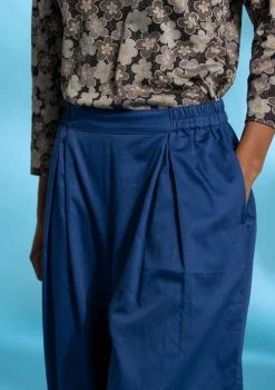 Gudrun Sjödén Vävd puffbyxa i ekologisk bomull Indigoblå Fashion
