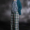 Gudrun Sjödén Vävd pyjamasbyxa "Skagen" i ekologisk bomull Havsgrön Clearance