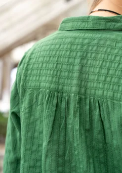 Gudrun Sjödén Vävd skjortklänning "Värmland" i ekologisk bomull Sjögräs Fashion